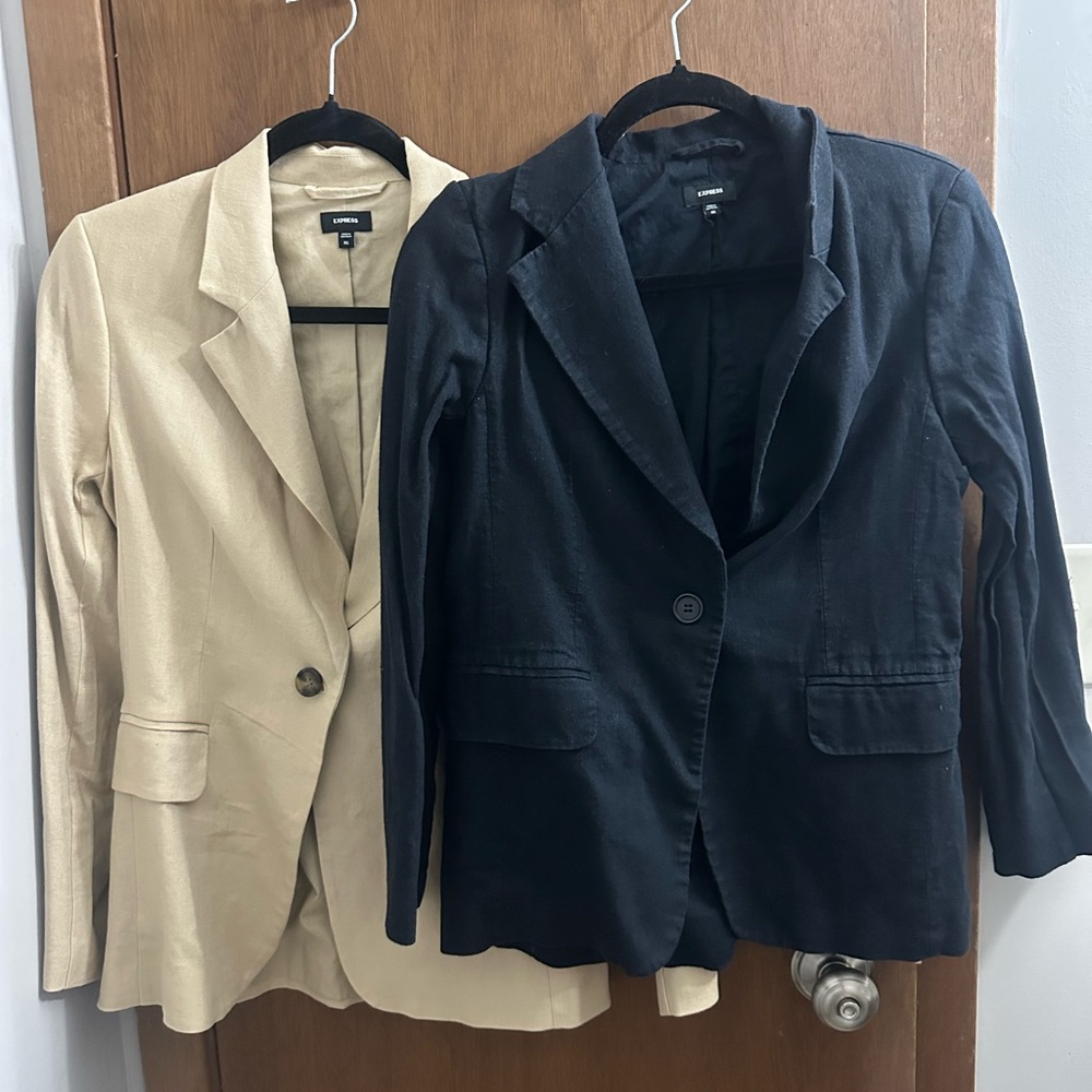 Express Women's Black and Cream Blazers